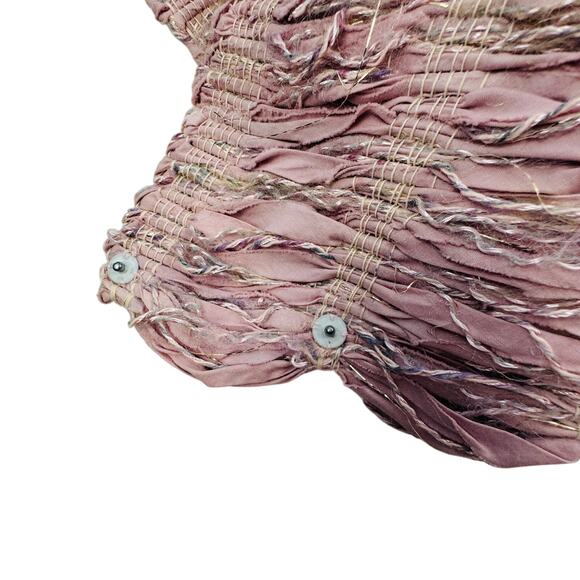 Fiber Works Handmade Boho Textured Ribbon Yarn Knit Cropped Shrug Women's O/S - Picture 5 of 7